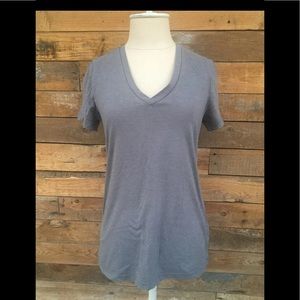 V Neck Grey short sleeve